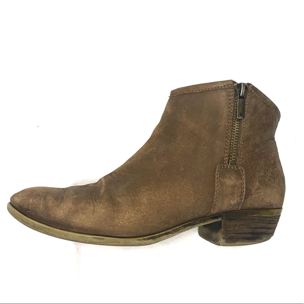 Vintage Lucky Brand Distressed Brown Leather Boom Ankle Bootie